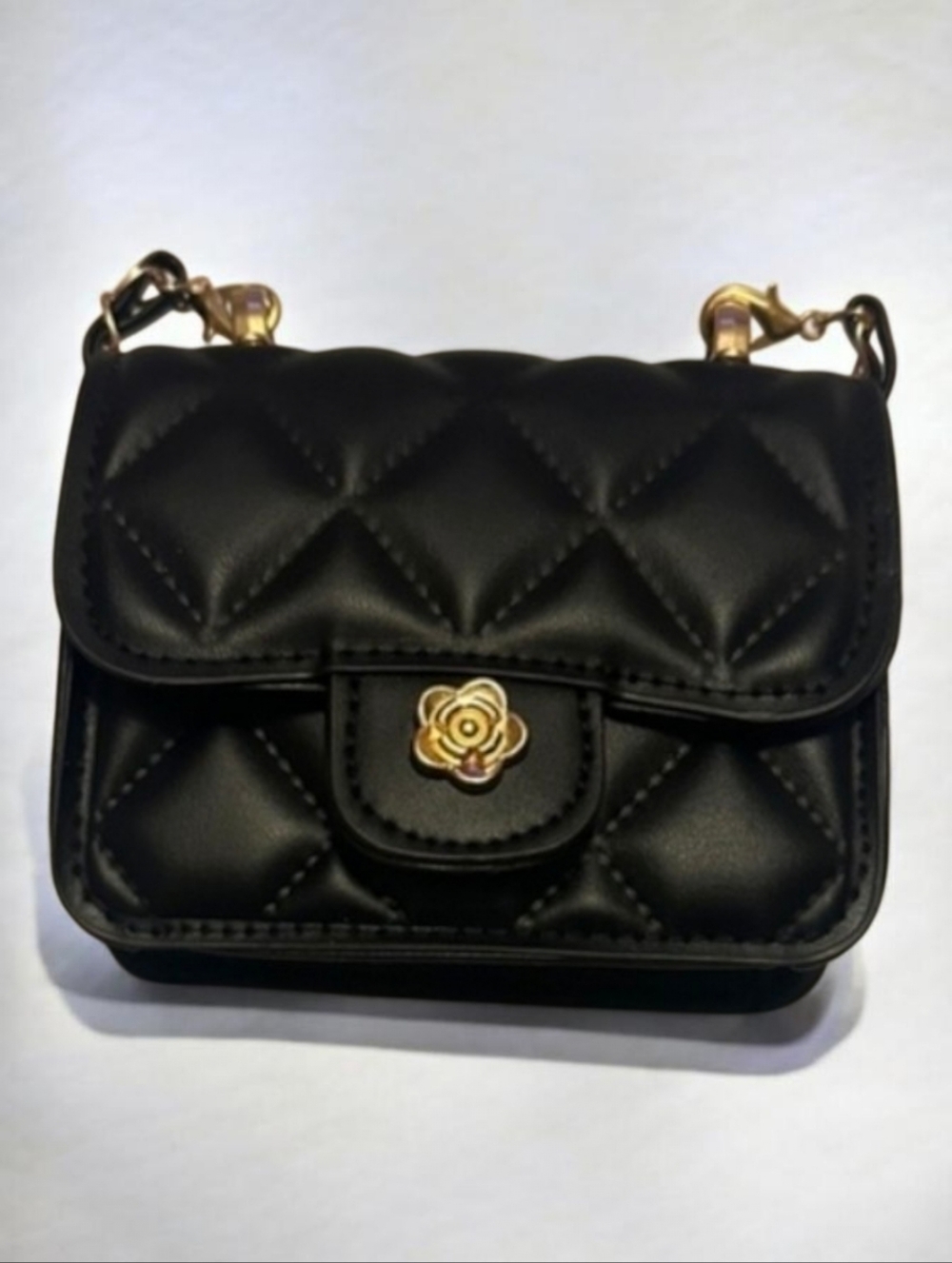 Elegant Black Quilted Mini Bag